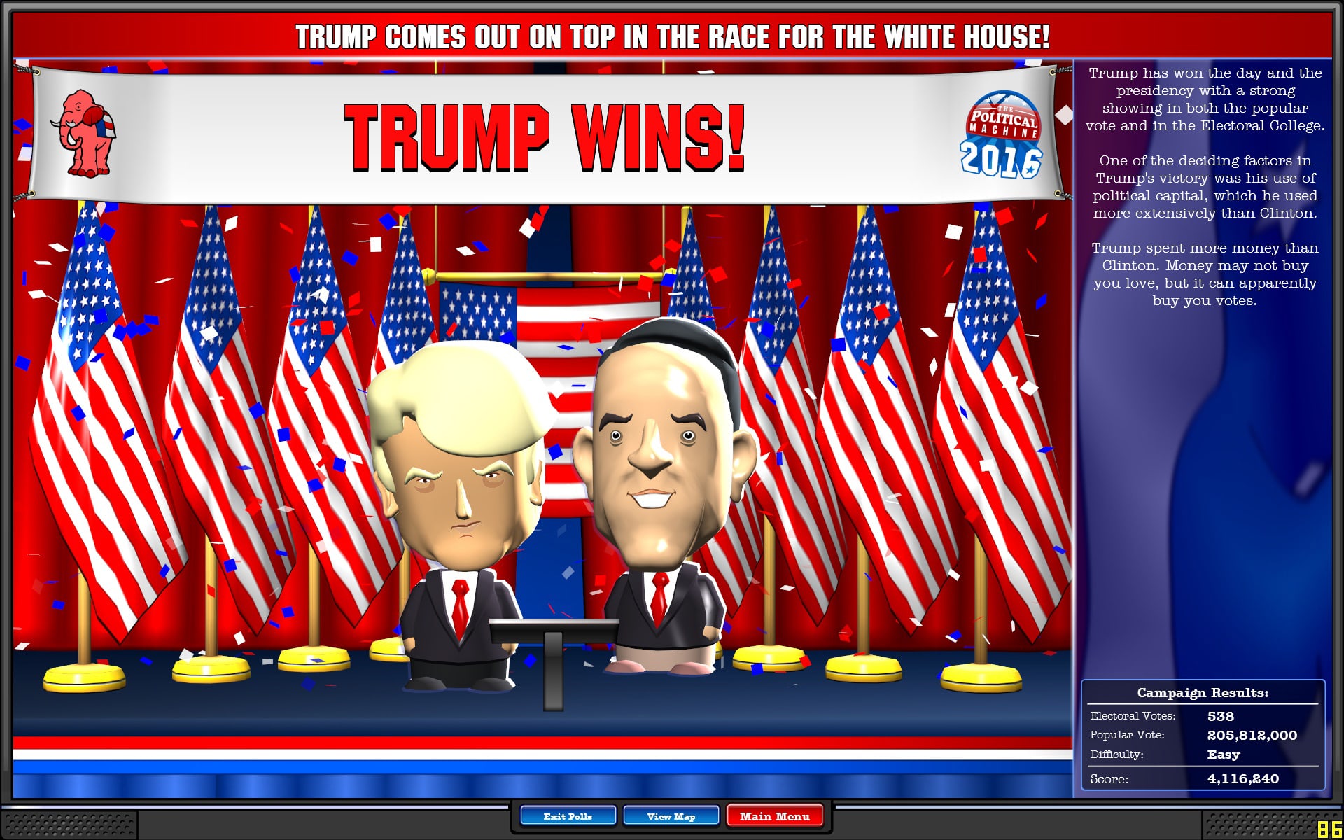 Victory Screen: Trump Wins!